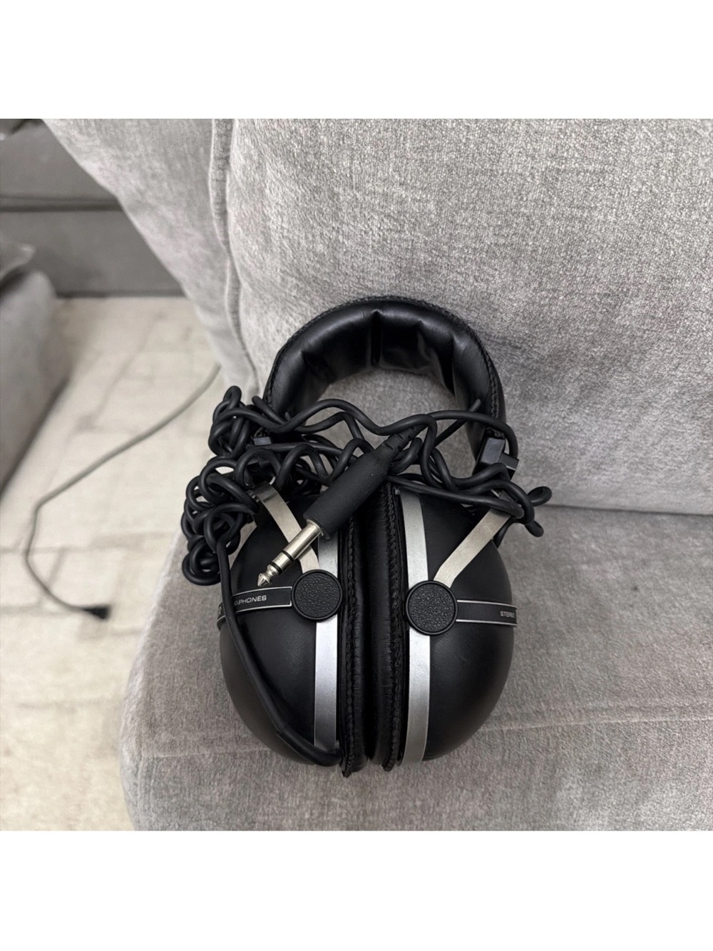 Over-Ear Wired Headphones in Black with Silver Accents